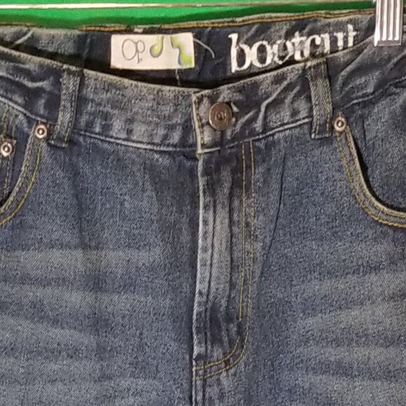 OP Jeans Youth 18 Bootcut Blue Baggy Fit Denim Wide Leg Skater Y2K Retro Vintage - Picture 3 of 9